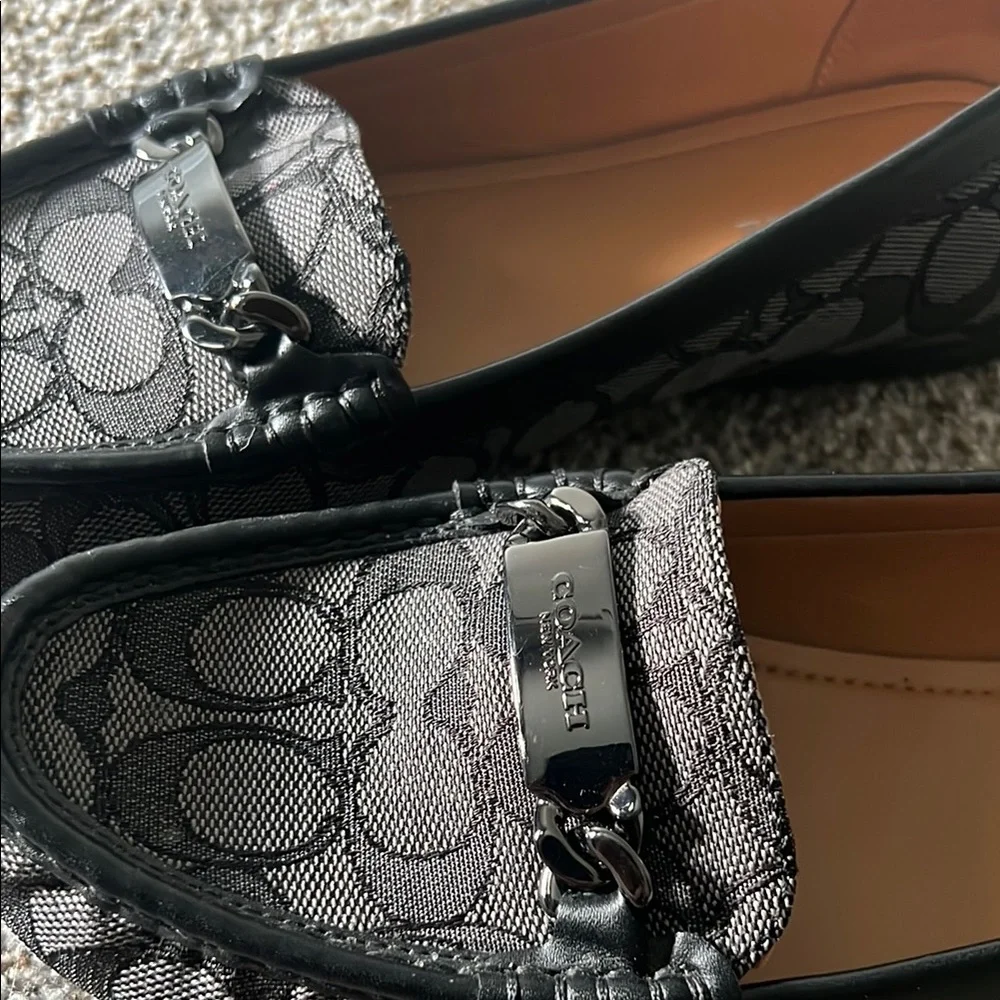 Coach Women's Black Signature Loafers - Picture 4 of 11